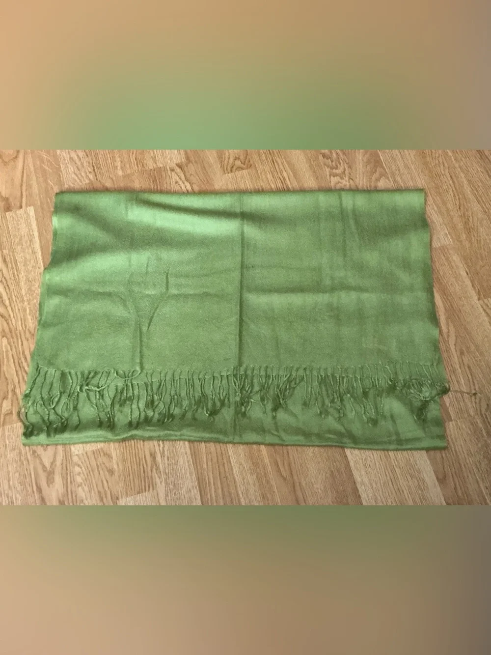 Women’s Pashmina Spring Green Scarf- Pashmina and Silk- Soft and Silky